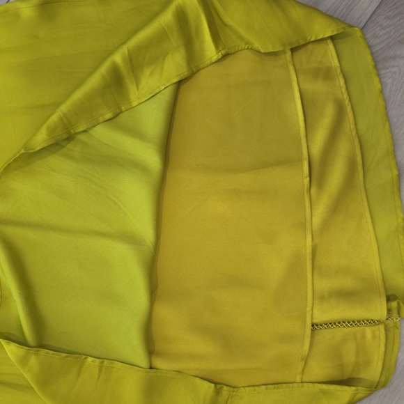 Satin Slip Dress in Chartreuse - Picture 10 of 14